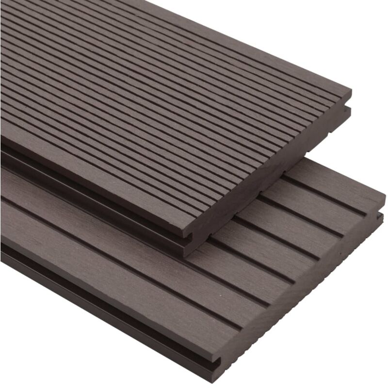 foto del prodotto vidaxl pavimento esterni wpc pieno accessori 20m 2,2m marrone scuro