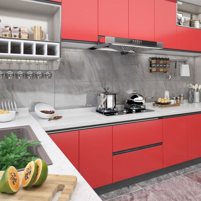 foto del prodotto vidaxl pellicole autoadesive per mobili 2 pz rosse 500x90 cm pvc