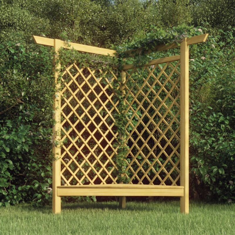 foto del prodotto vidaxl pergola angolare con panca 166x81x174 cm legno pino impregnato