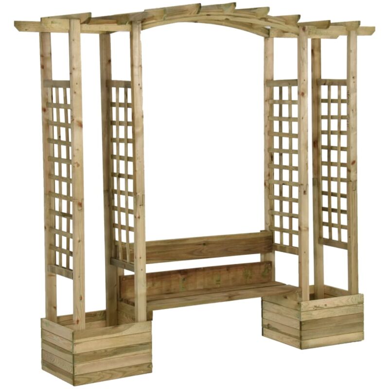 foto del prodotto vidaxl pergola da giardino panca e vasi legno massello pino impregnato