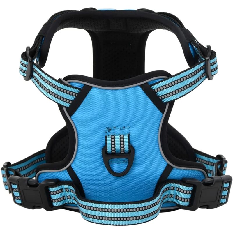 foto del prodotto vidaxl pettorina per cani con strisce riflettenti regolabile blu m