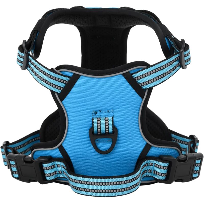foto del prodotto vidaxl pettorina per cani con strisce riflettenti regolabile blu xl