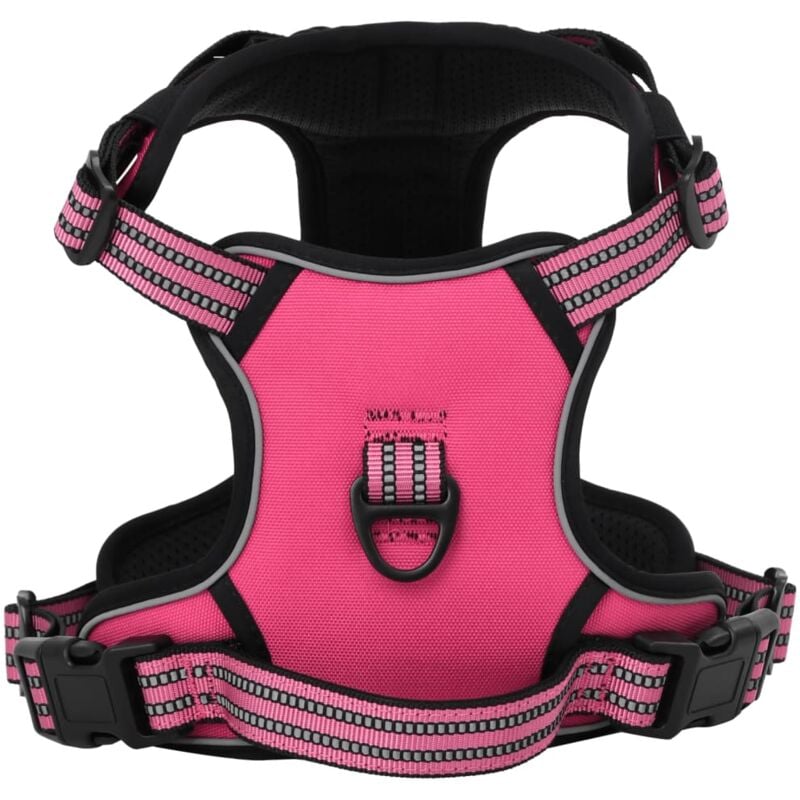 foto del prodotto vidaxl pettorina per cani con strisce riflettenti regolabile rosa xl