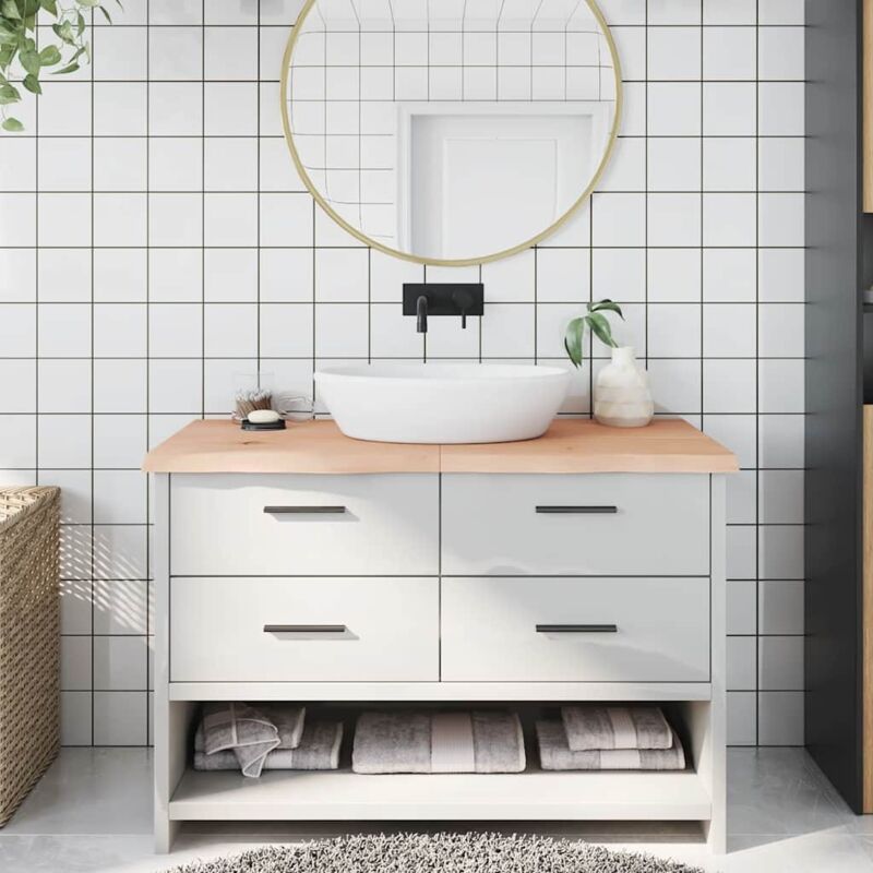 foto del prodotto vidaxl piano bagno 120x60x 2 4 cm in legno massello non trattato