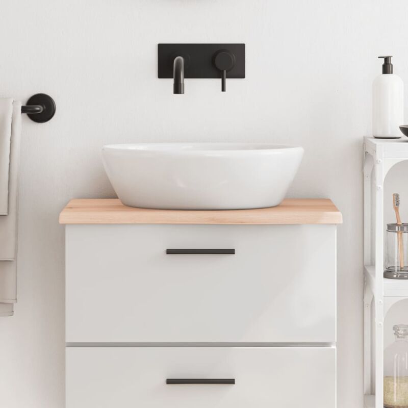 foto del prodotto vidaxl piano bagno 60x30x2 cm in legno massello non trattato