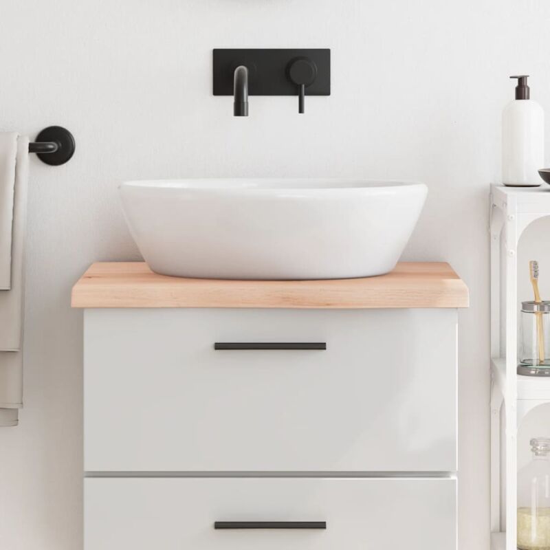 foto del prodotto vidaxl piano bagno 60x60x4 cm in legno massello non trattato