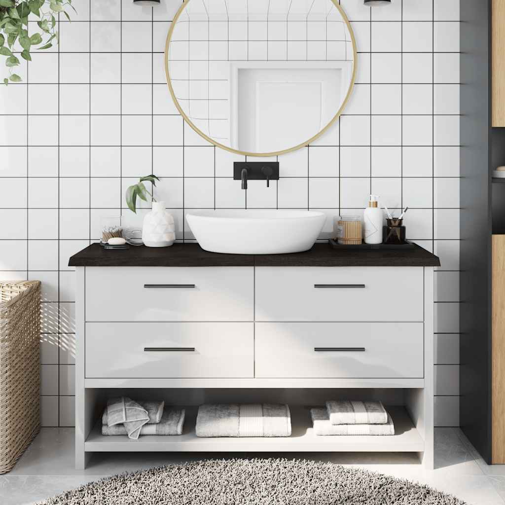 foto del prodotto vidaxl piano bagno marrone scuro 120x40x(2-4)cm legno trattato