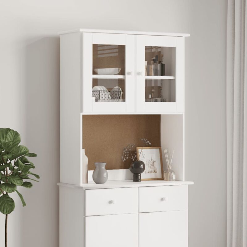 foto del prodotto vidaxl piano com alta bianco 77x30x92 cm in legno massello di pino