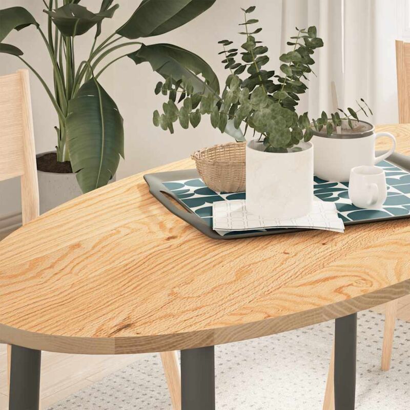 foto del prodotto vidaxl piano per tavolo 120x60x2 cm in rovere massello ovale
