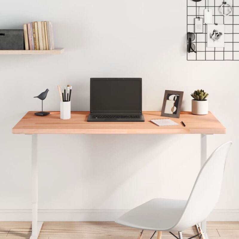 foto del prodotto vidaxl piano scrivania 110x55x2,5 cm in legno massello di faggio
