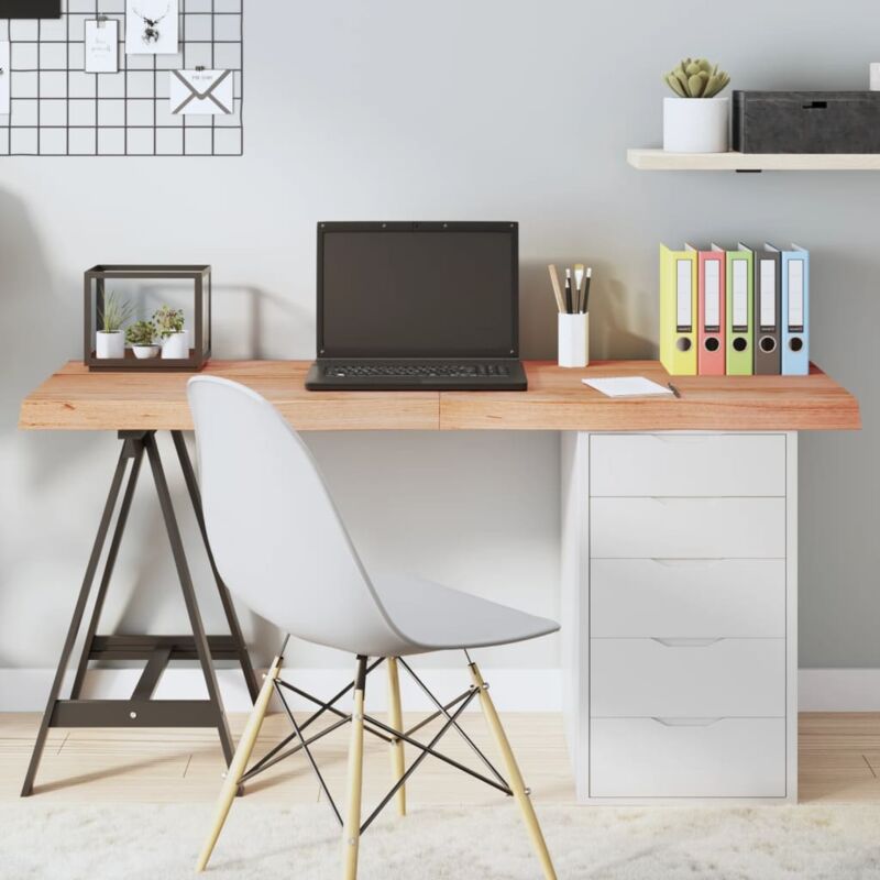 foto del prodotto vidaxl piano tavolo marrone 140x50x 2 6 cm massello rovere trattato