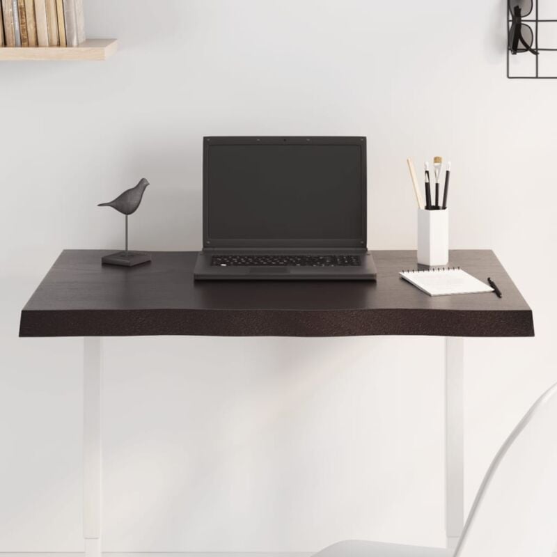 foto del prodotto vidaxl piano tavolo marrone scuro 80x40x 2 4 cm in rovere non trattato