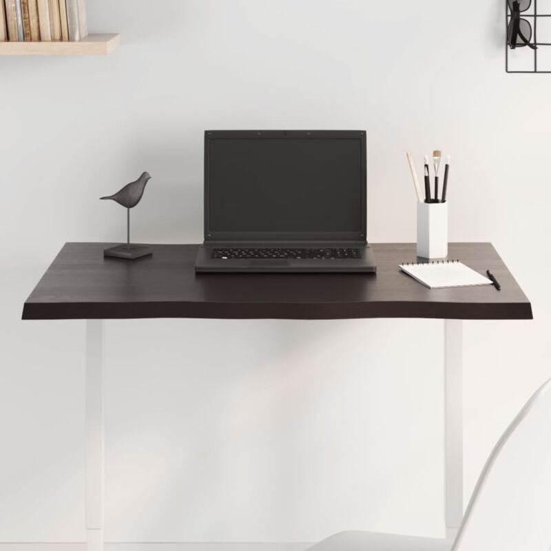 foto del prodotto vidaxl piano tavolo marrone scuro 80x60x2 cm in rovere non trattato