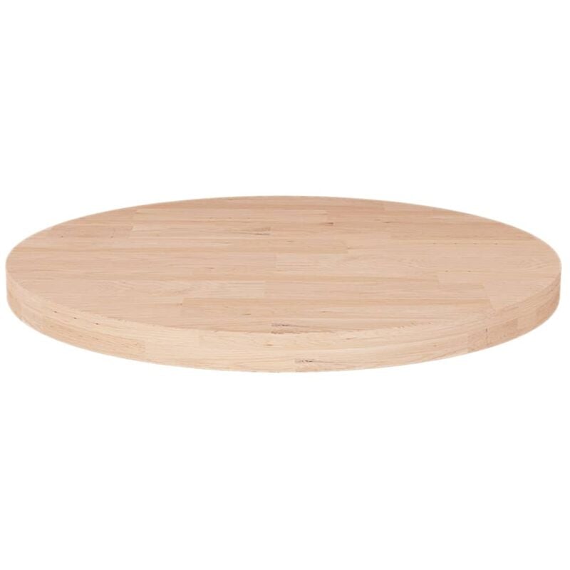 foto del prodotto vidaxl piano tavolo rotondo ø50x2,5 cm massello di rovere non trattato