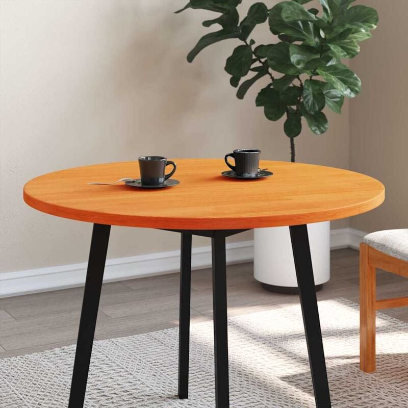 foto del prodotto vidaxl piano tavolo rotondo marrone cera ø90x2,5cm legno massello pino