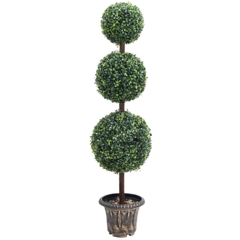 foto del prodotto vidaxl pianta di bosso artificiale a sfera con vaso verde 118 cm
