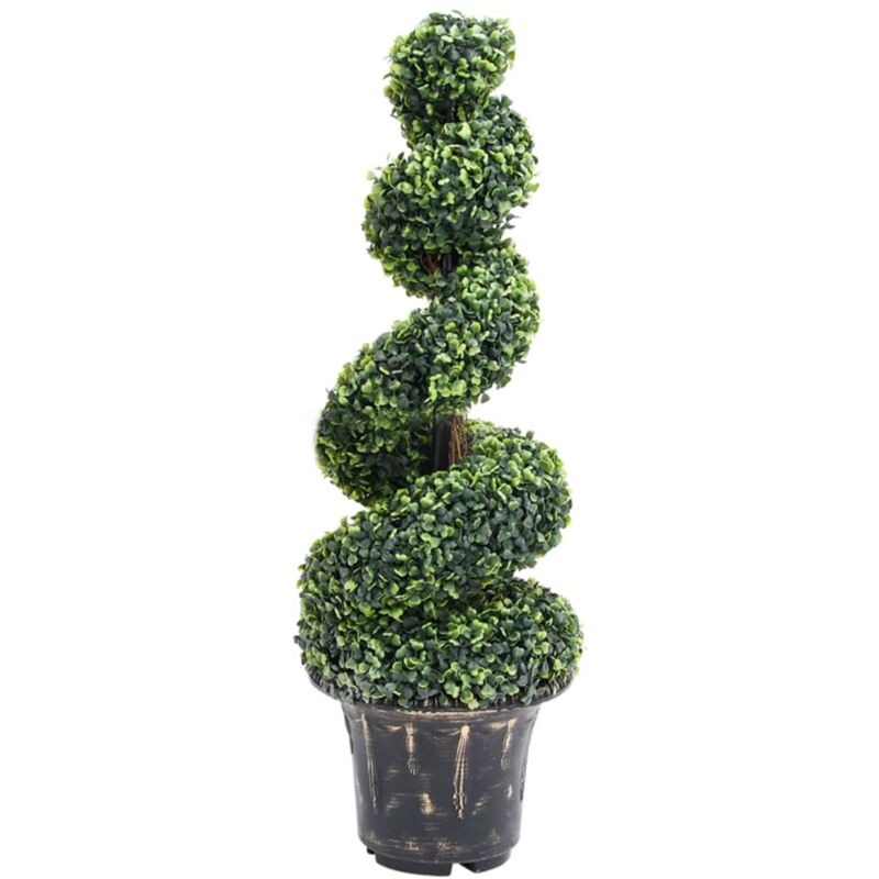foto del prodotto vidaxl pianta di bosso artificiale a spirale con vaso verde 100 cm