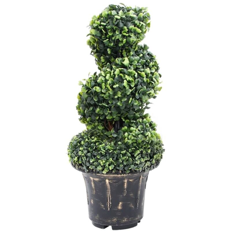 foto del prodotto vidaxl pianta di bosso artificiale a spirale con vaso verde 59 cm