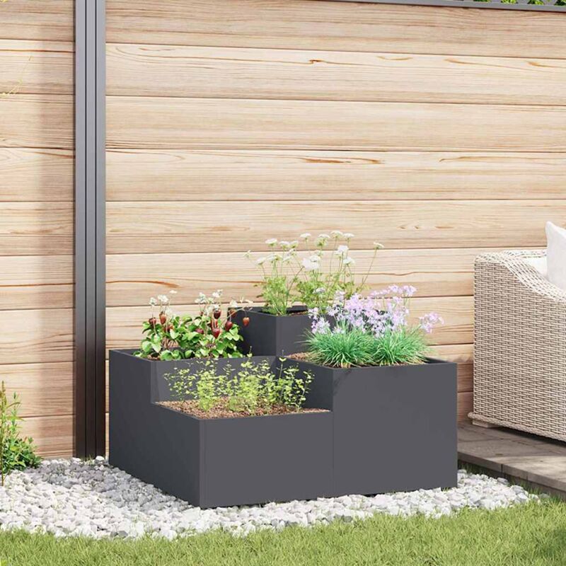 foto del prodotto vidaxl piantana da giardino 80x80x48 cm acciaio antracite