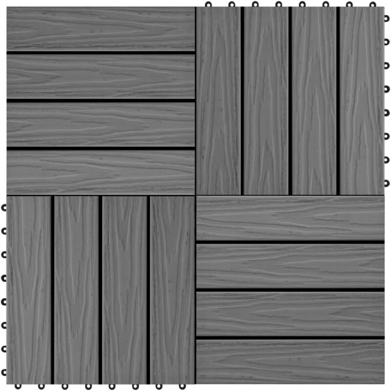foto del prodotto vidaxl piastrella decking in wpc 11 pz 30x30 cm 1 mq piastrelle per pavimenti vari colori colore grigio