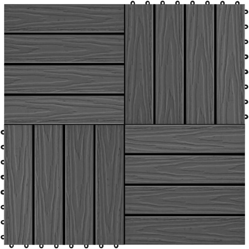 foto del prodotto vidaxl piastrella decking in wpc 11 pz 30x30 cm 1 mq piastrelle per pavimenti vari colori colore nero