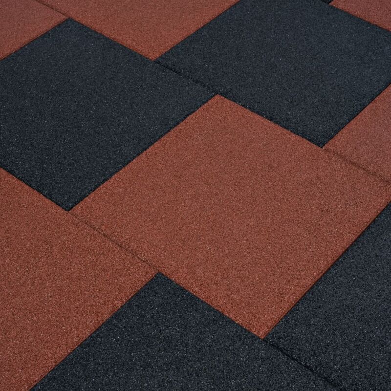 foto del prodotto vidaxl piastrelle anticaduta in gomma set 50x50x3 cm rosse per pavimenti vari pezzi modelli 18 pz