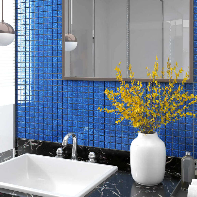 foto del prodotto vidaxl piastrelle mosaico 11 pz blu 30x30 cm in vetro