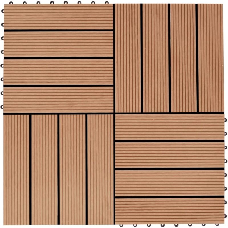 foto del prodotto vidaxl piastrelle per decking 22 pz 30x30cm 2mq in wpc colore teak