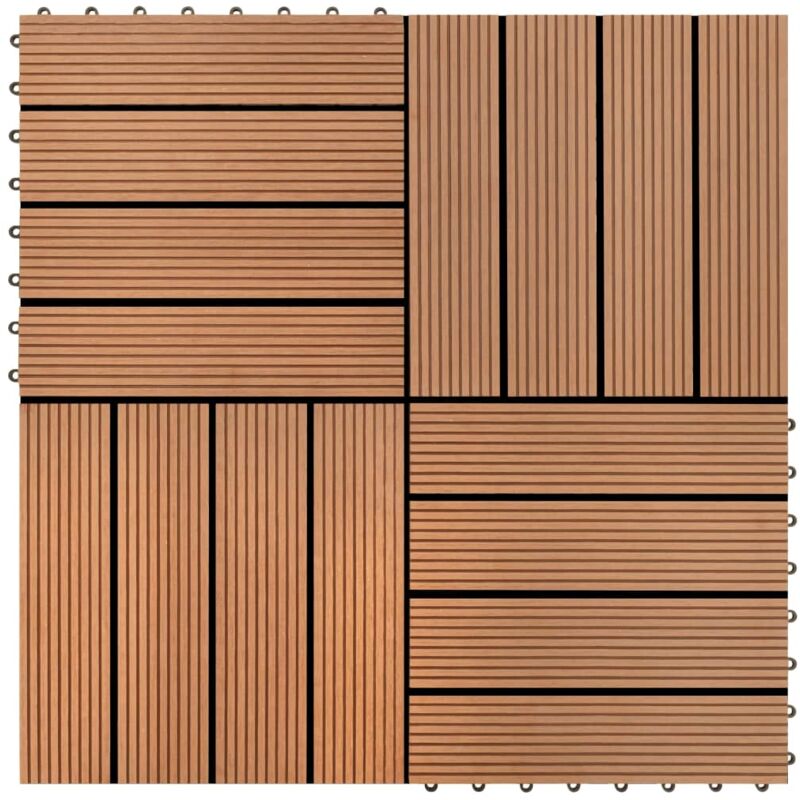 foto del prodotto vidaxl piastrelle per decking 22 pz 30x30cm 2mq in wpc marrone