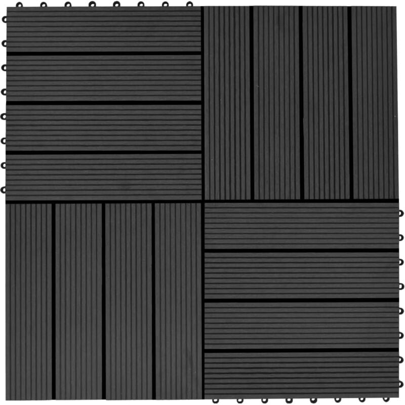 foto del prodotto vidaxl - piastrelle per decking 22 pz 30x30cm 2mq in wpc nero