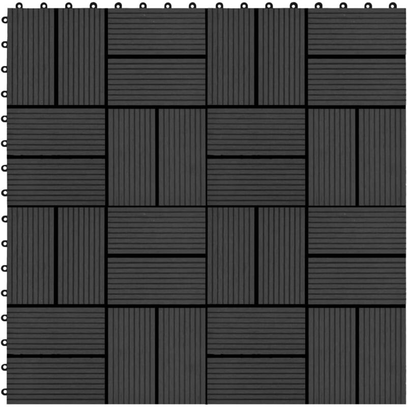 foto del prodotto vidaxl - piastrelle per decking 22 pz 30x30cm 2mq in wpc nero