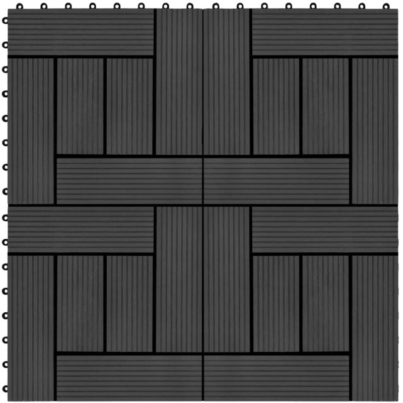foto del prodotto vidaxl piastrelle per decking in wpc 11 pz 30x30cm 1 mq nero