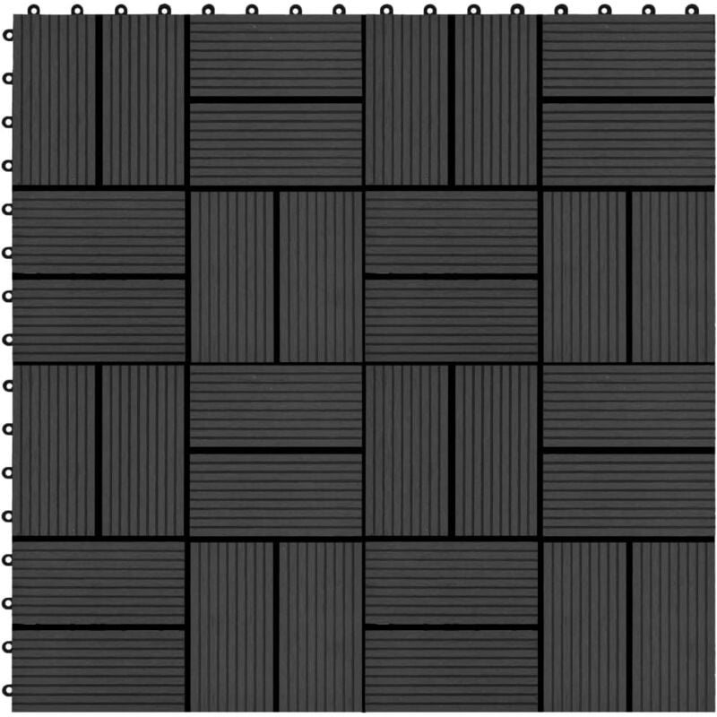 foto del prodotto vidaxl piastrelle per decking in wpc 11 pz 30x30cm 1 mq nero