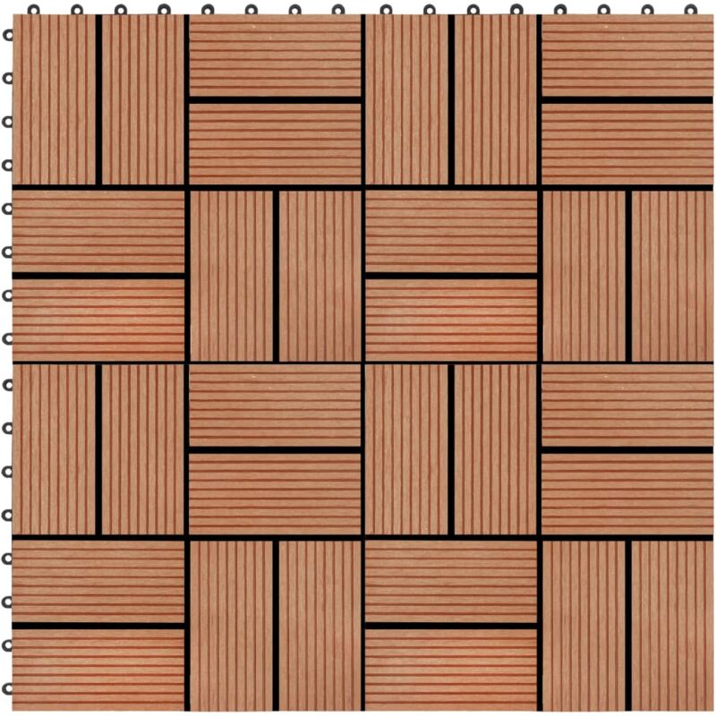 foto del prodotto vidaxl piastrelle per decking in wpc 11 pz 30x30cm 1mq colore teak