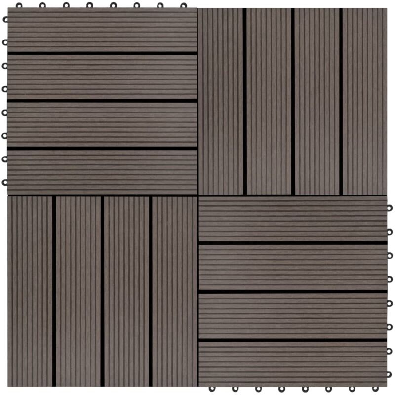 foto del prodotto vidaxl piastrelle per decking in wpc 11 pz 30x30cm 1mq marrone scuro