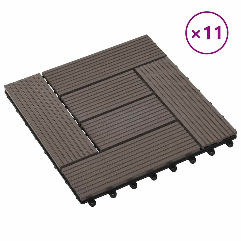 foto del prodotto vidaxl piastrelle per decking in wpc 11 pz 30x30cm 1mq marrone scuro