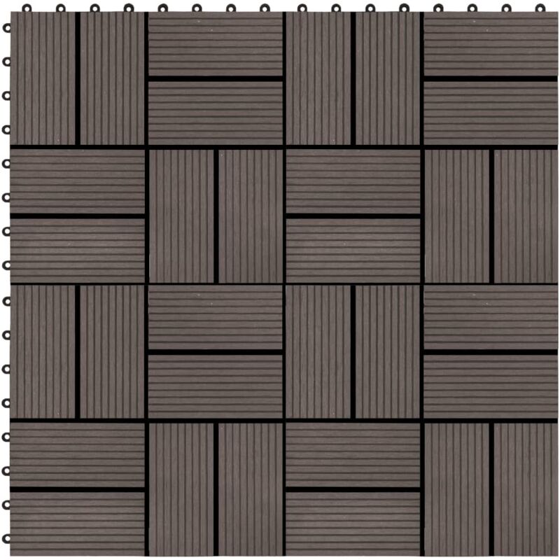 foto del prodotto vidaxl piastrelle per decking in wpc 11 pz 30x30cm 1mq marrone scuro
