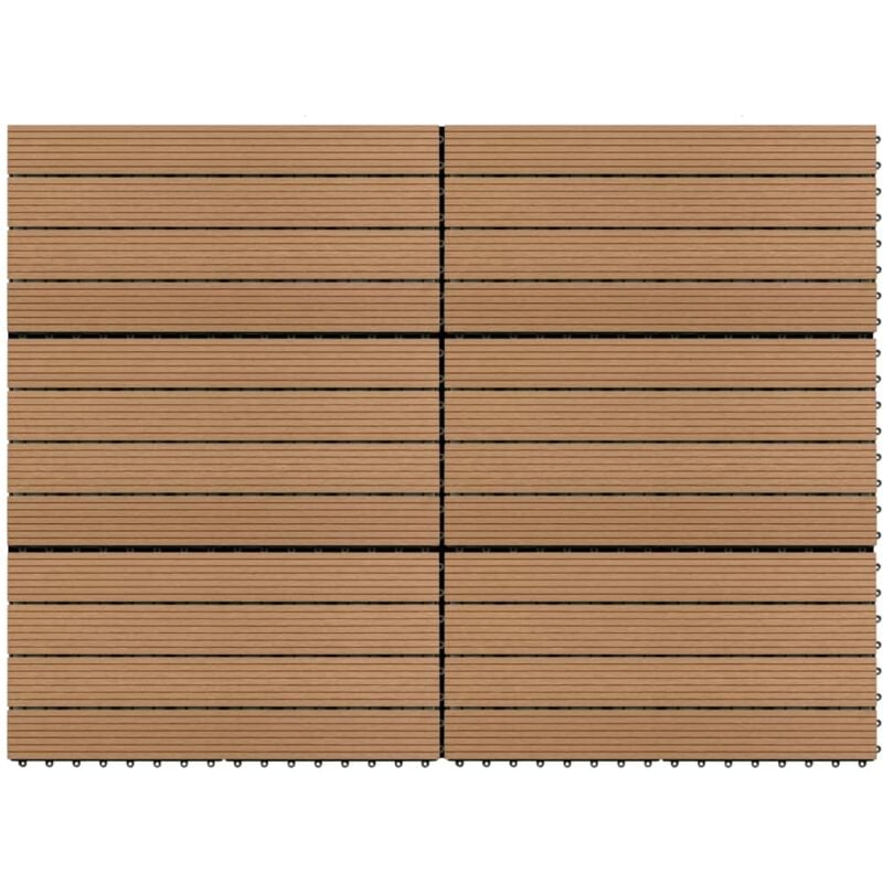foto del prodotto vidaxl piastrelle per decking in wpc 6 pz 60x30 cm 1,08 m marrone