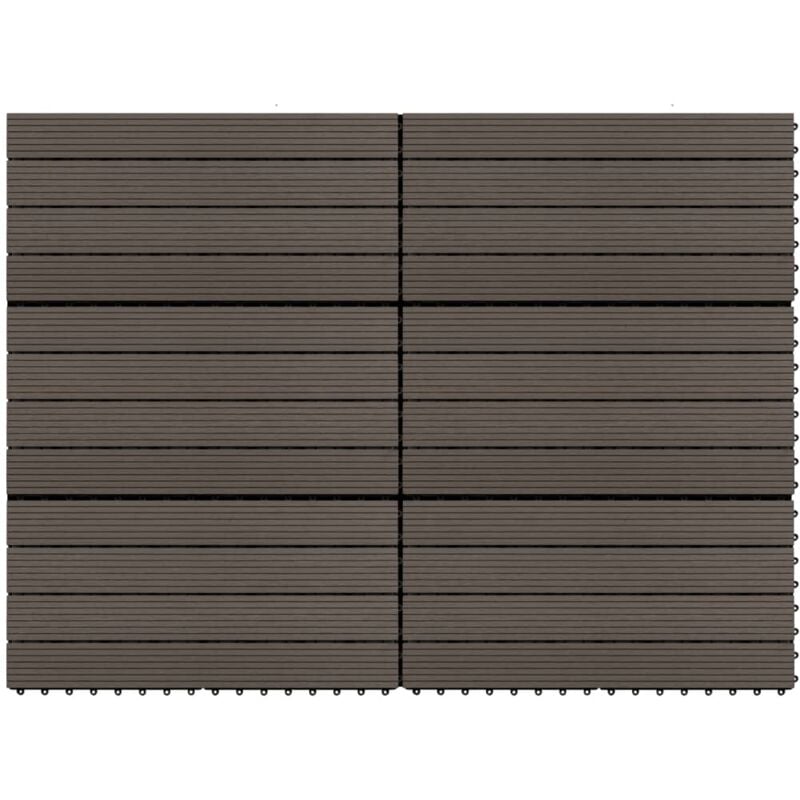 foto del prodotto vidaxl piastrelle per decking wpc 6 pz 60x30 cm 1,08 m disponibili vari colori colore marrone scuro