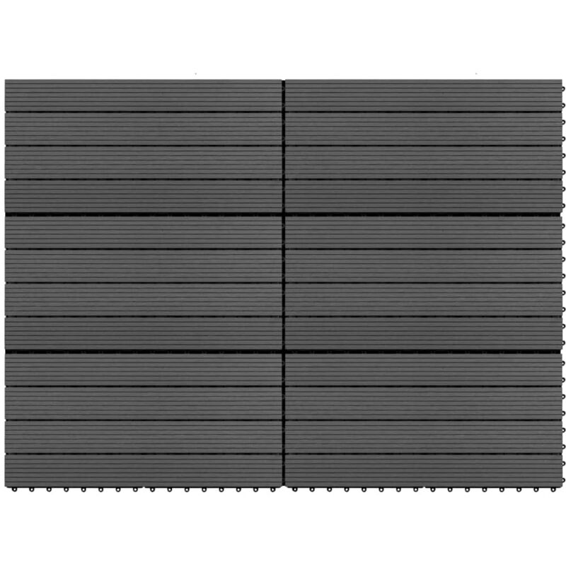 foto del prodotto vidaxl piastrelle per decking wpc 6 pz 60x30 cm 1,08 m disponibili vari colori colore nero