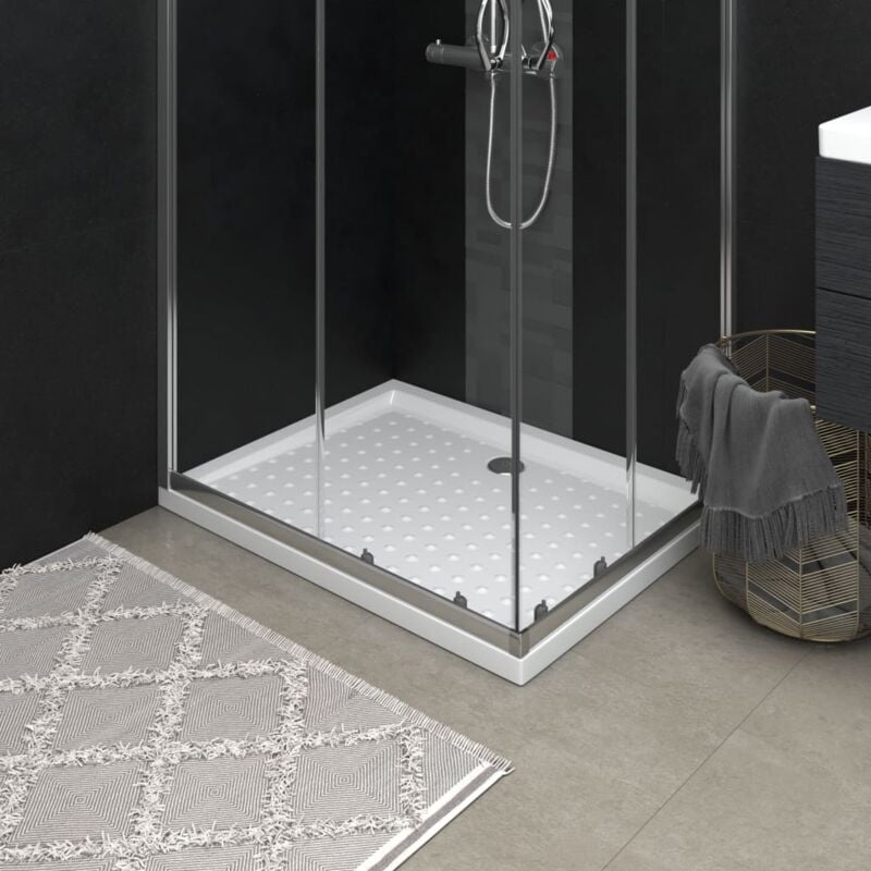 foto del prodotto vidaxl piatto doccia bianco in abs antigraffio con superficie puntinata varie misure dimensioni 90 x 70 x 4 cm
