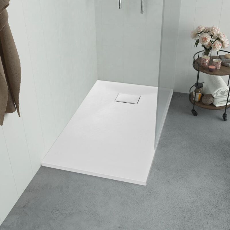 foto del prodotto vidaxl piatto doccia in smc bianco soglia bassa varie dimensioni dimensioni 90x80 cm