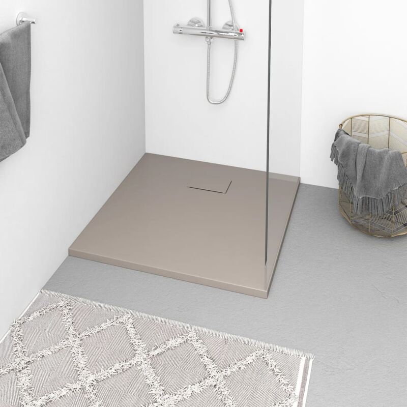foto del prodotto vidaxl piatto doccia in smc marrone 80x80 cm 964574