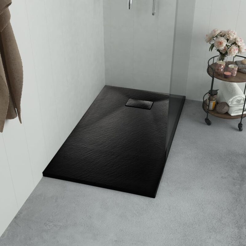 foto del prodotto vidaxl piatto doccia in smc nero soglia bassa varie dimensioni modelli nero 120 x 70 cm