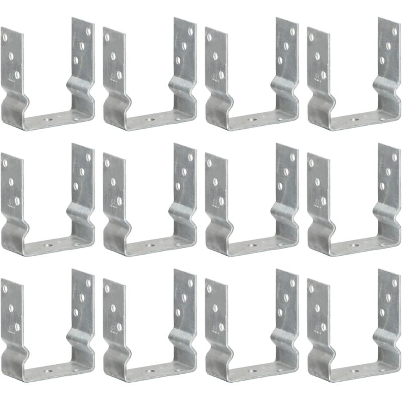 foto del prodotto vidaxl picchetti per recinzione 12pz argento 12x6x15cm acciaio zincato