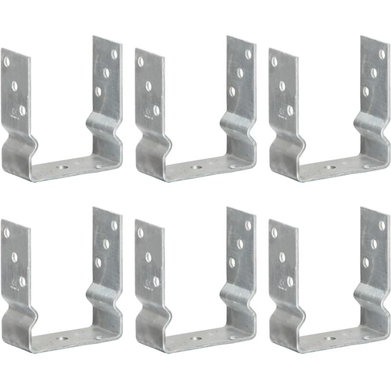 foto del prodotto vidaxl picchetti per recinzione 6 pz argento 12x6x15cm acciaio zincato