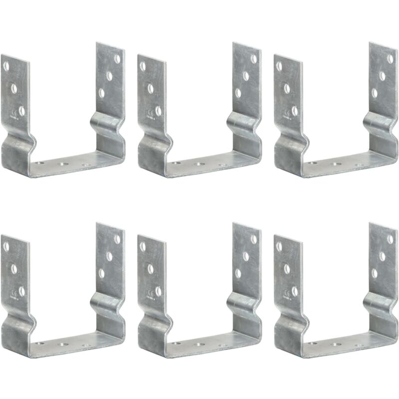 foto del prodotto vidaxl picchetti per recinzione 6 pz argento 14x6x15cm acciaio zincato