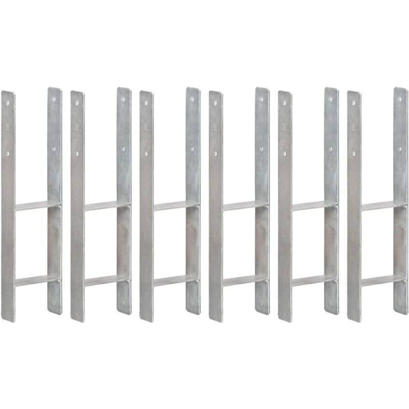 foto del prodotto vidaxl picchetti per recinzione 6 pz argento 14x6x60cm acciaio zincato 933138