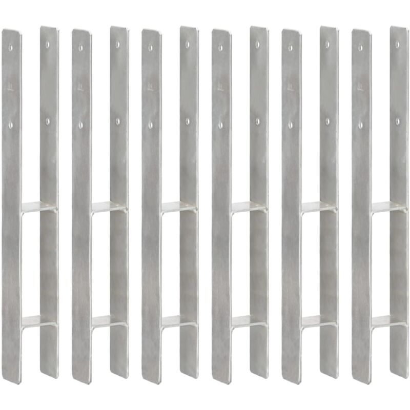 foto del prodotto vidaxl picchetti per recinzione 6 pz argento 7x6x60 cm acciaio zincato