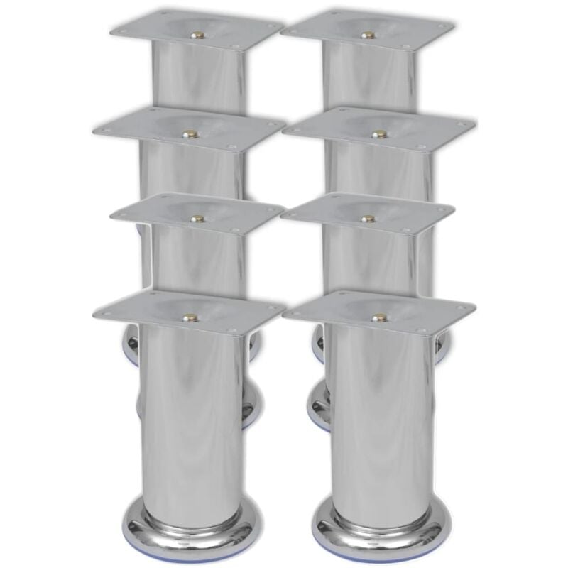 foto del prodotto vidaxl piedini rotondi per divani 8 pz cromati 120 mm